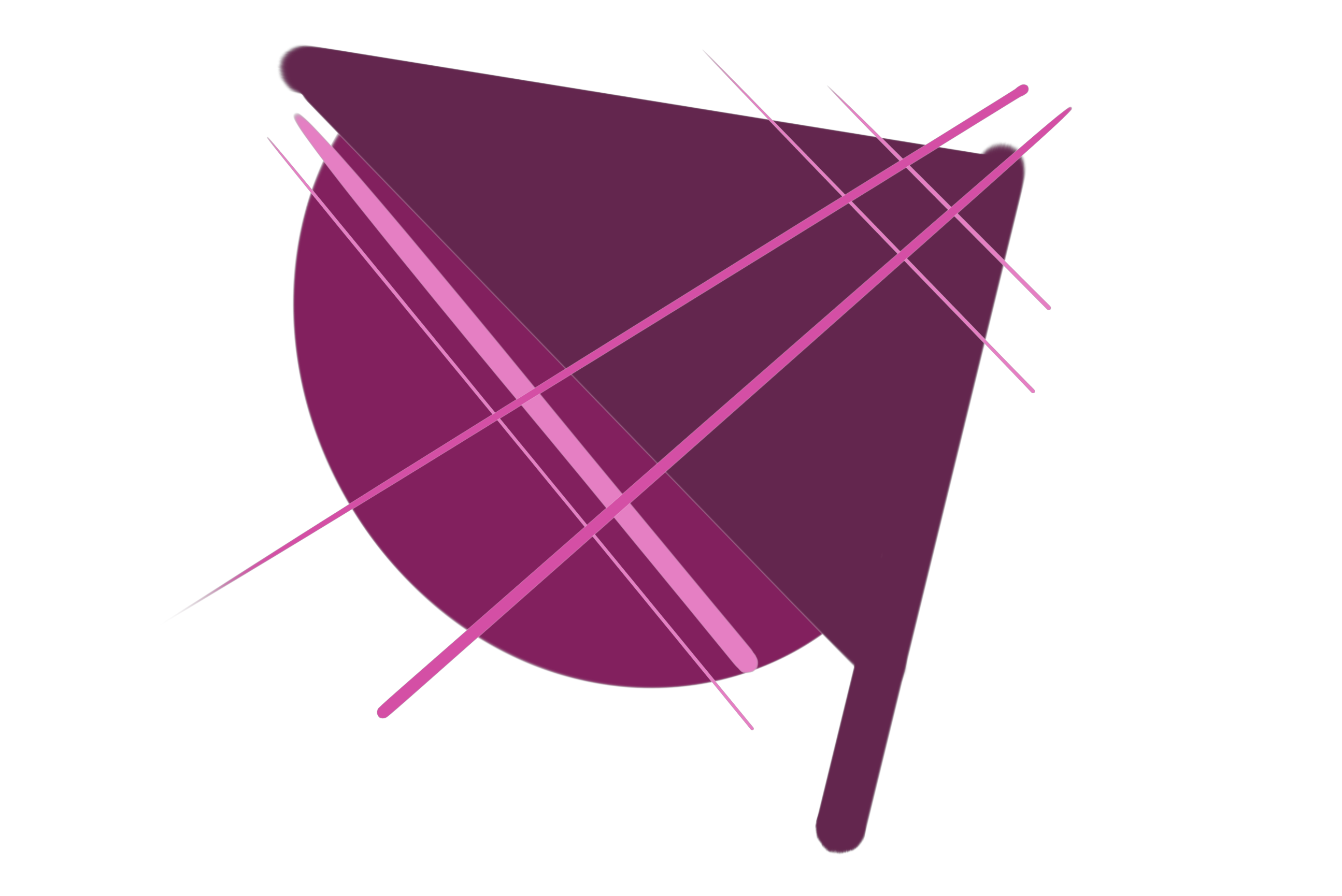 The deep purple and magenta, circular and triangular shape design displayed on the live site, showcasing movement.