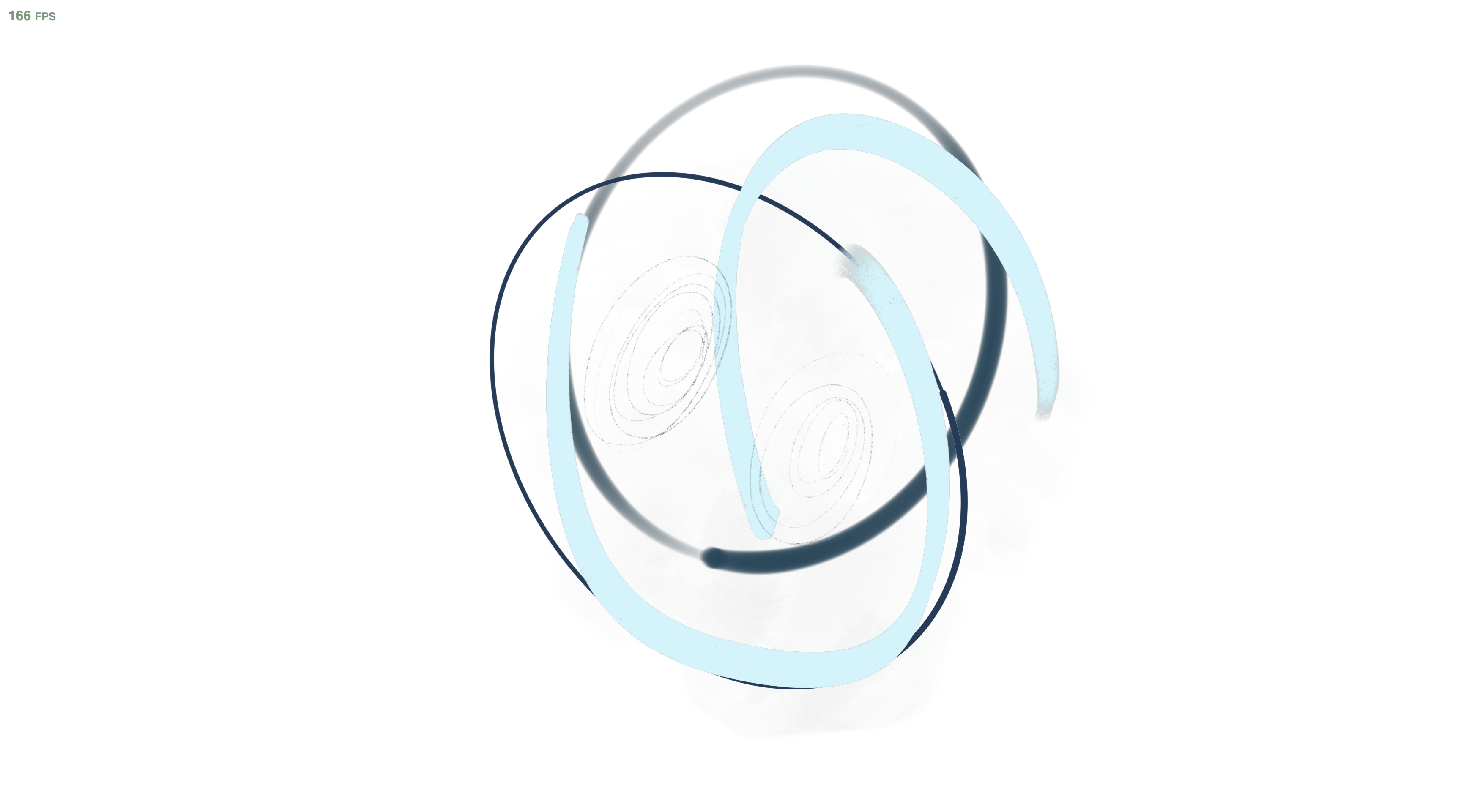 The blue circular shape design displayed on the live site, showcasing movement.