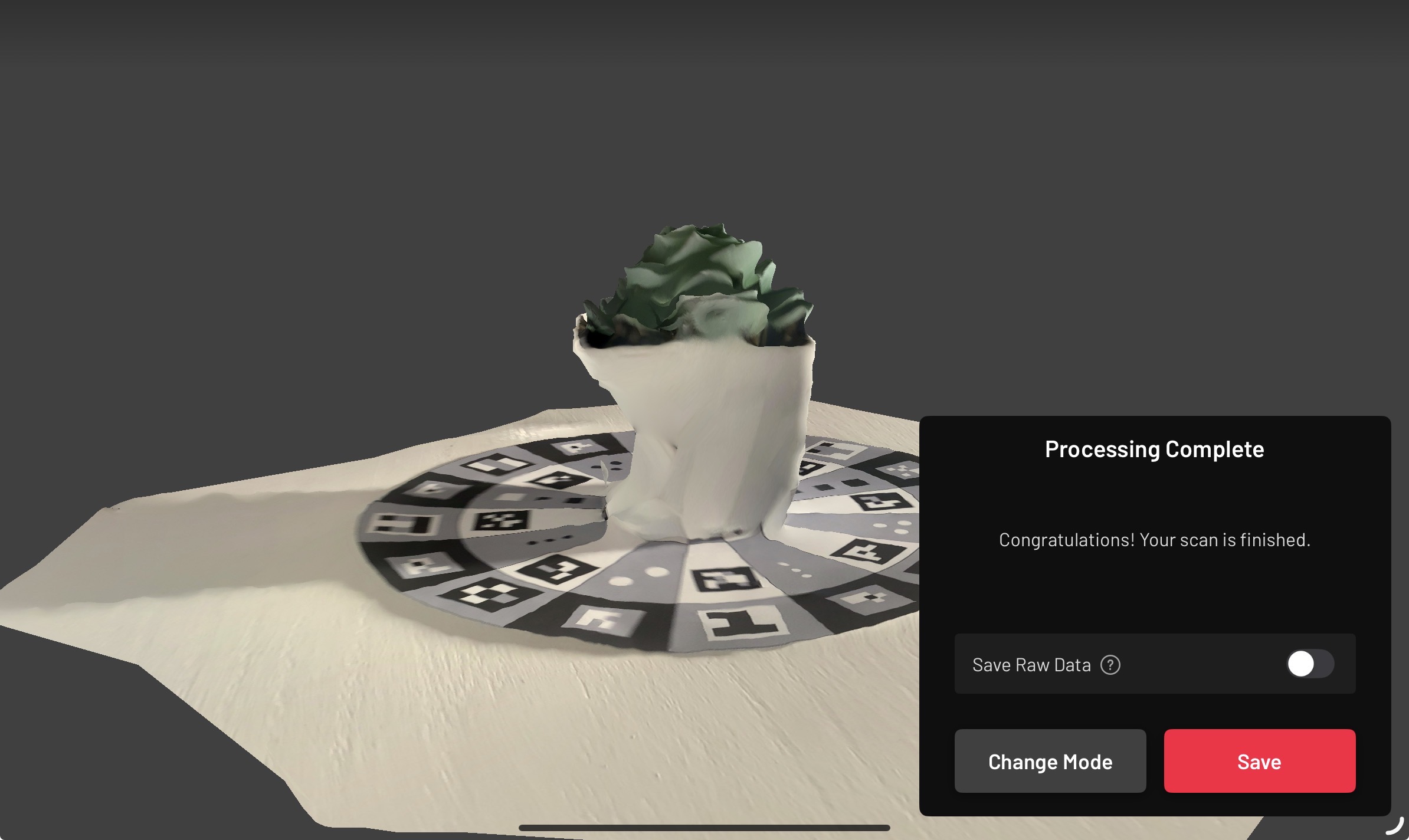 A failed attempt at scanning a plant as an object.