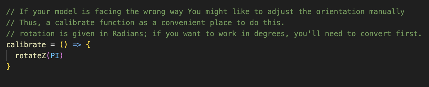 Changes made to the rotation in order to properly display the cow and the coming object models.